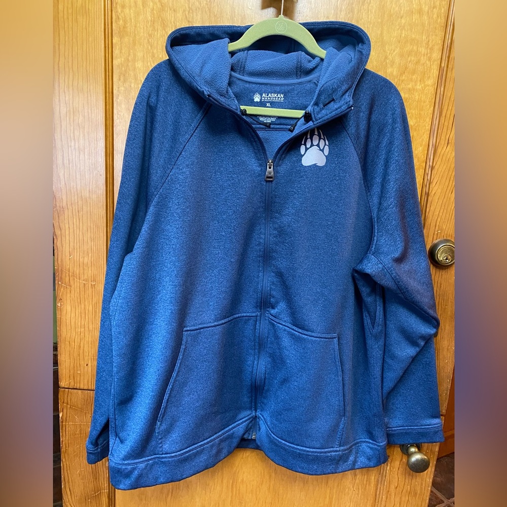 Worn once! Alaskan Hard Gear Blue Lake full zip hoodie-performance poly fleece